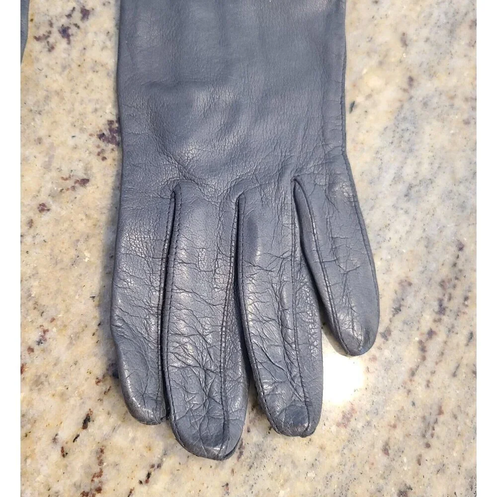 Vintage Womens Size S 6.5 Gray Soft Leather Formal 10